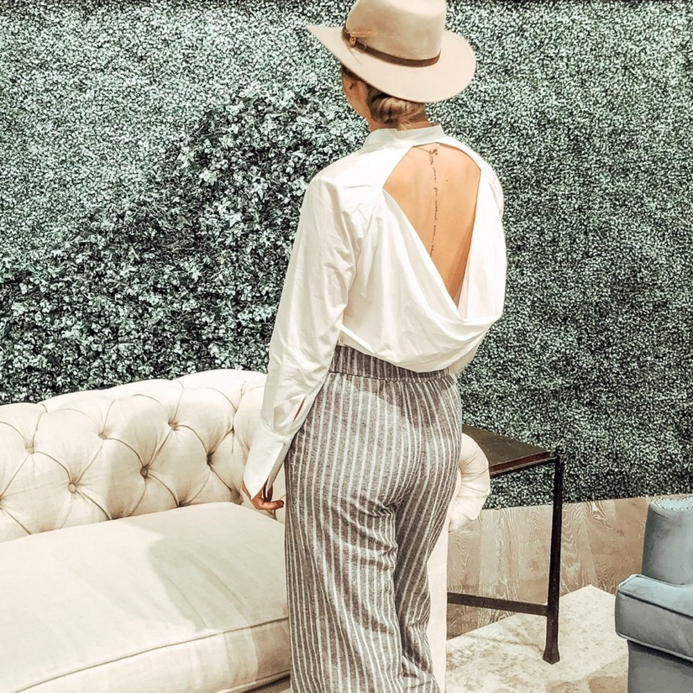 Trouvé White Blouse Open Back